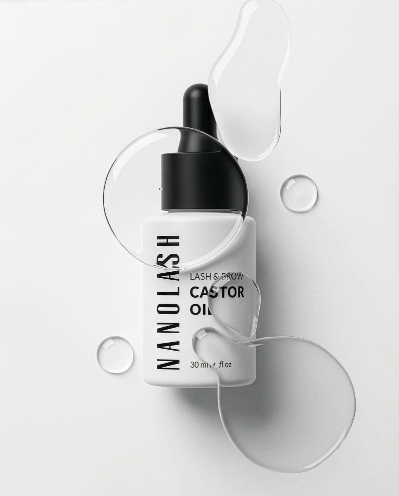 nanolash castor oil on eyebrows